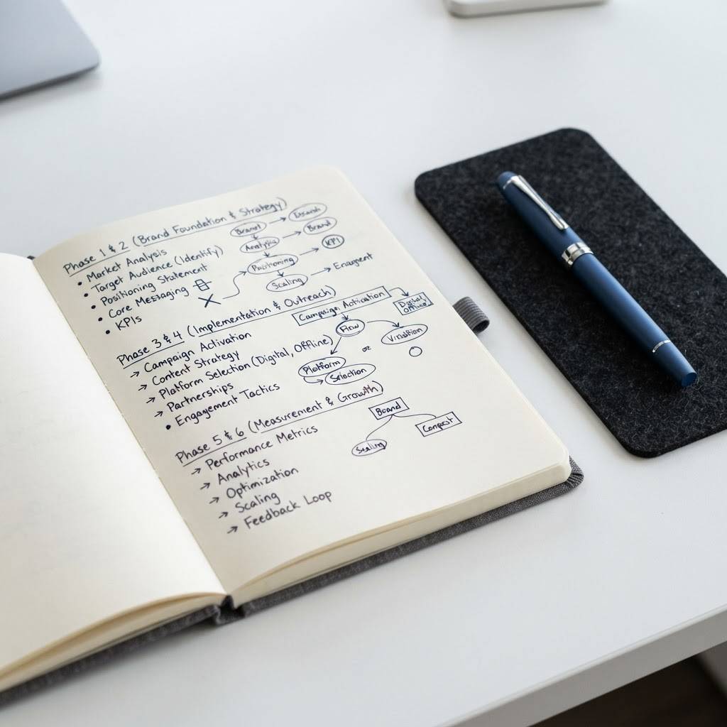 Strategic planning notes for brand visibility