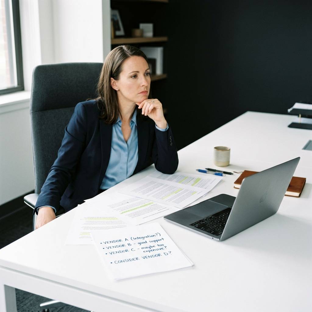 Buyer conducting AI research before vendor engagement