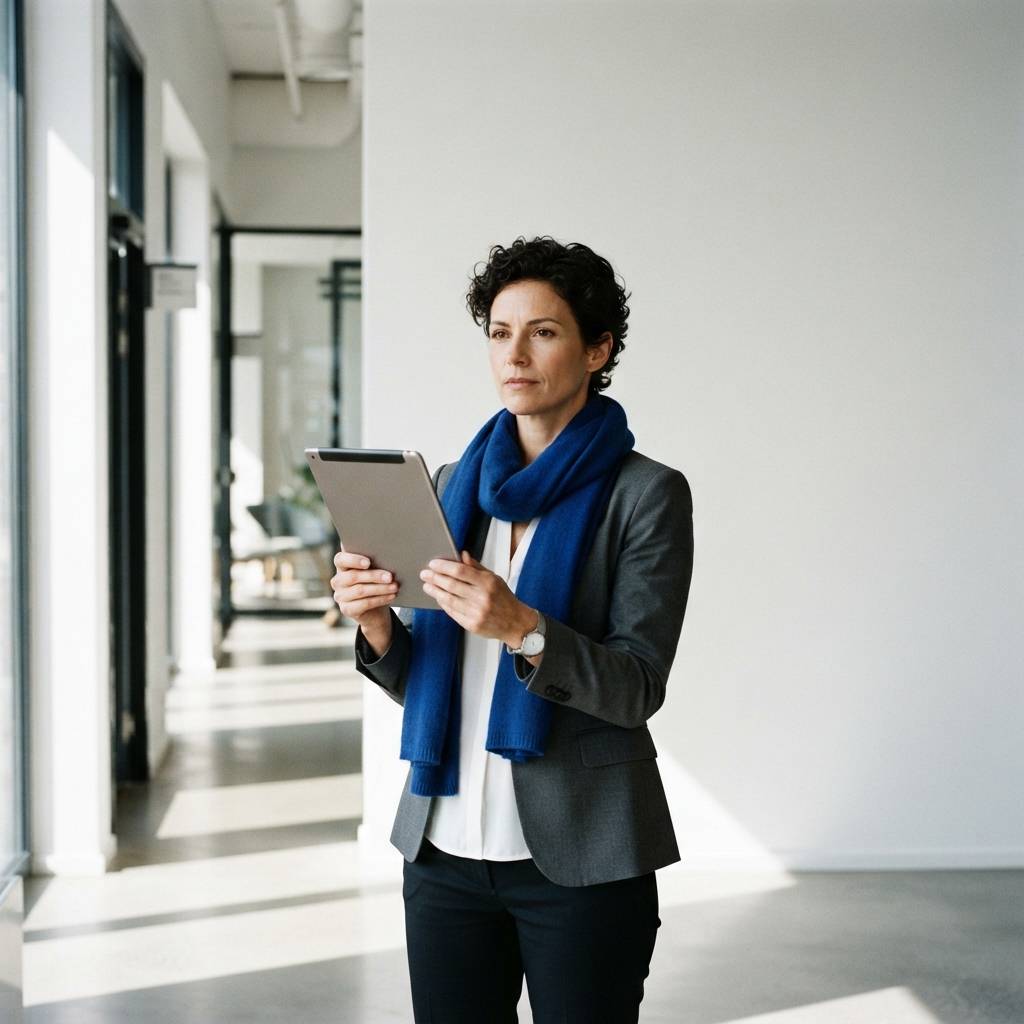 Professional marketing leader preparing for strategy session