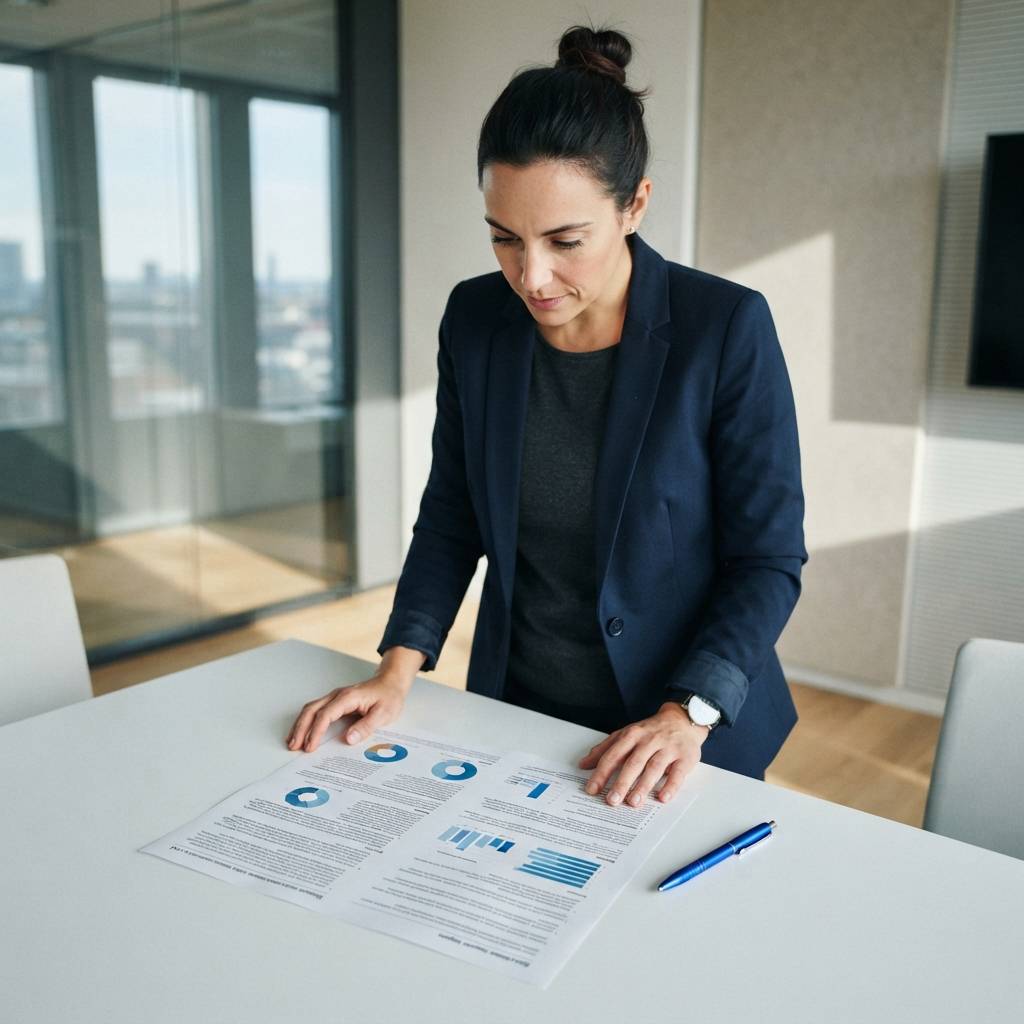 Marketing leader reviewing AI citation research report