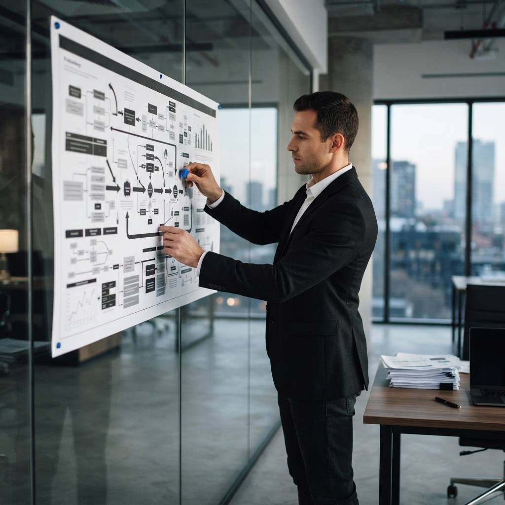 B2B executive reviewing a strategy roadmap