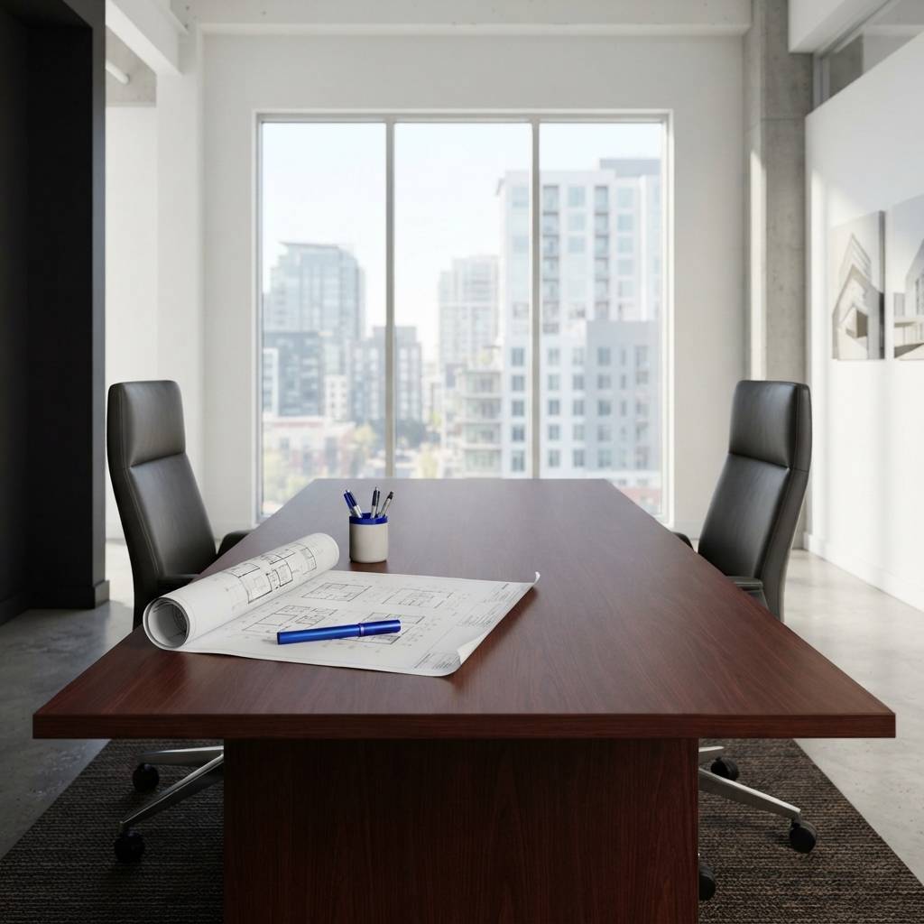 Modern professional conference table for strategy session