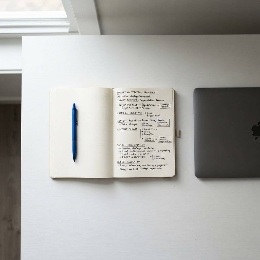 Clean workspace for B2B SaaS strategy development
