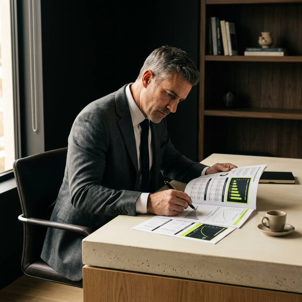 SaaS leader analyzing AI growth metrics at desk