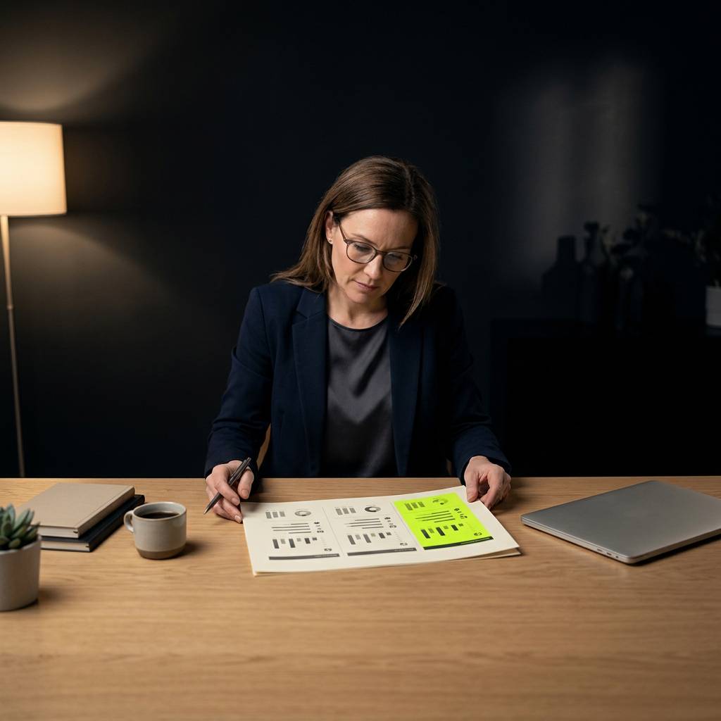 Marketing leader evaluating optimization strategy comparison