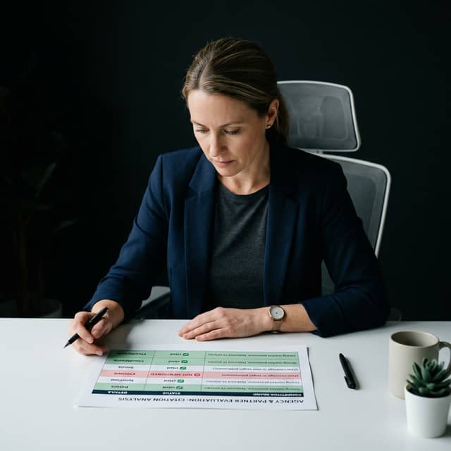 Founder reviewing citation metrics and competitor comparison