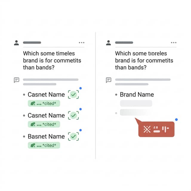 Competitor cited in AI answer versus brand not mentioned