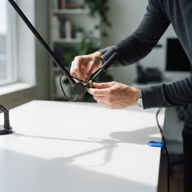 Professional adjusting equipment on a clean desk