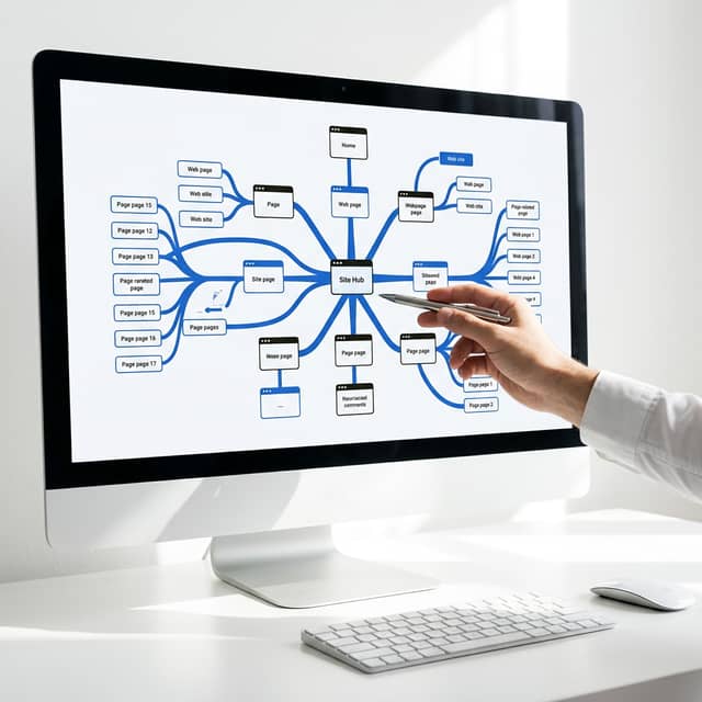 Site architecture diagram with internal linking structure