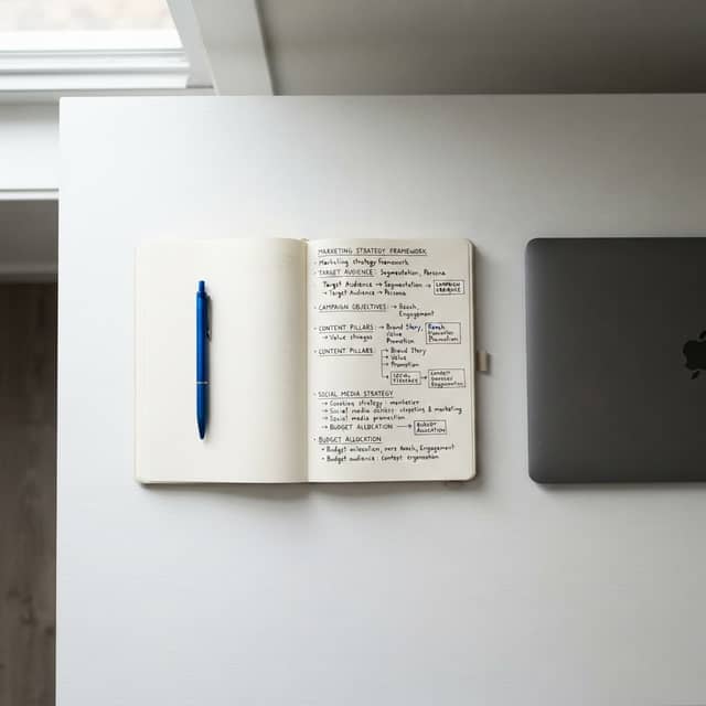 Clean workspace for B2B SaaS strategy development