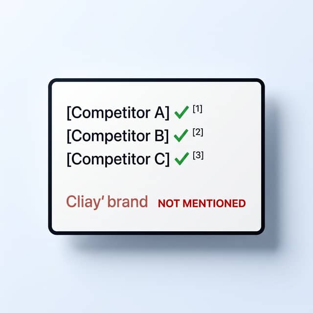ChatGPT answer card showing competitors cited, brand absent