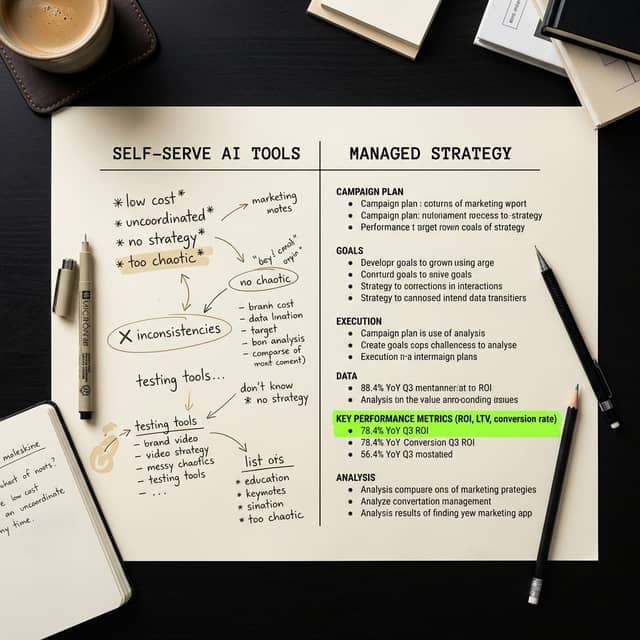 Comparison framework between self-serve and managed content approaches