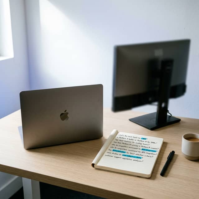 Buyer question discovery process on work desk