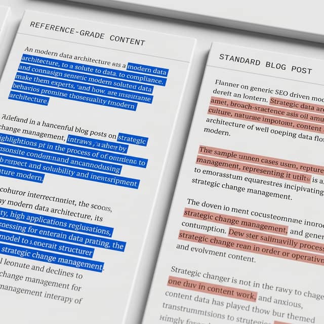 Reference-grade versus standard blog content comparison