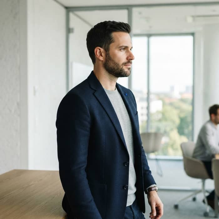 B2B professional in a clean office setting