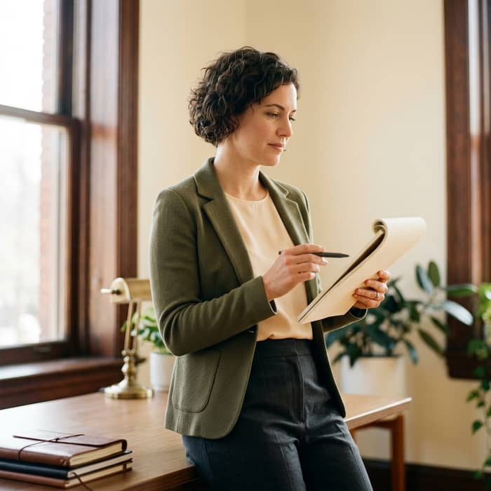B2B marketing strategist reviewing content structure